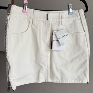 Givenchy Cream Denim Skirt